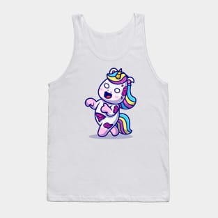 Cute Unicorn Zombie Cartoon Tank Top